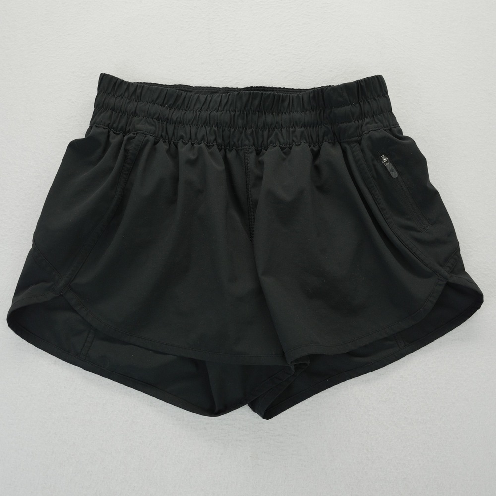 Lululemon Tracker Short V 4 Black Smocked Waist Athletic Running Shorts Size 8
